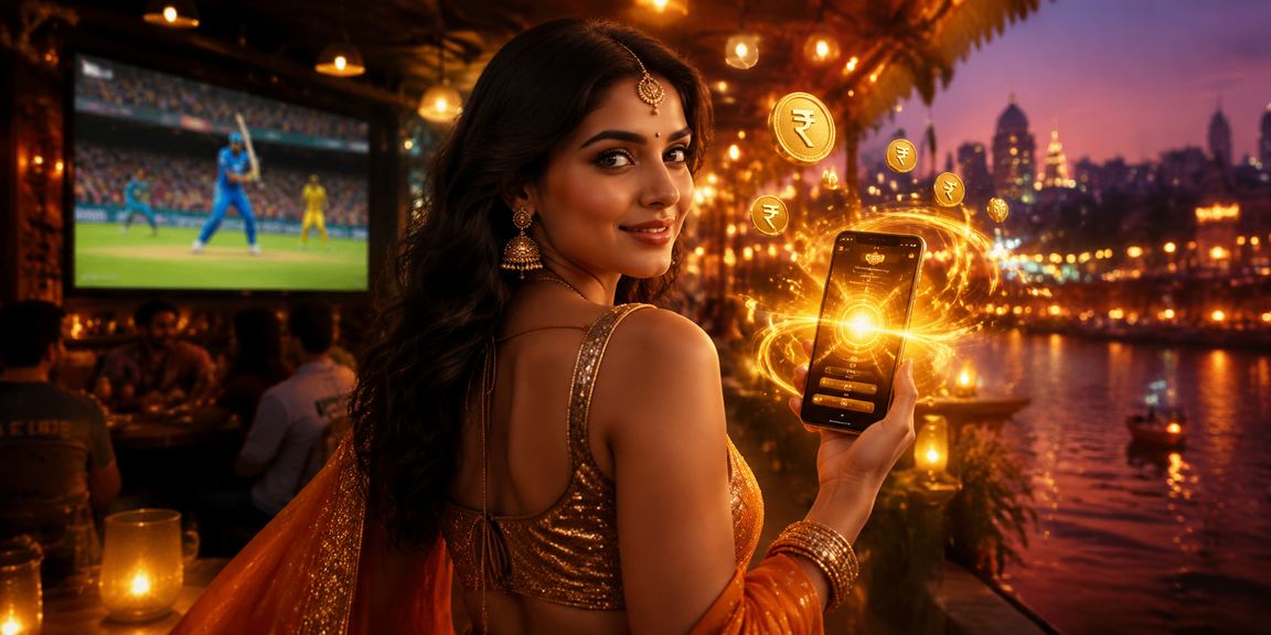 Indian IPL cricket betting with smartphone and rupee notes