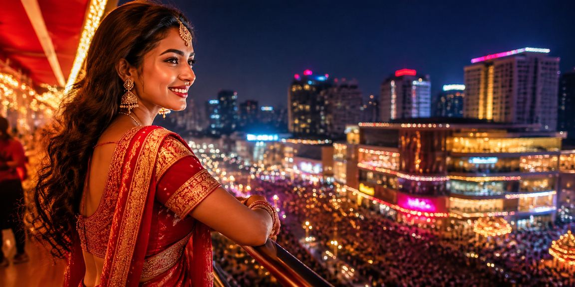 Indian woman in Pune making online deposit using mobile payment app